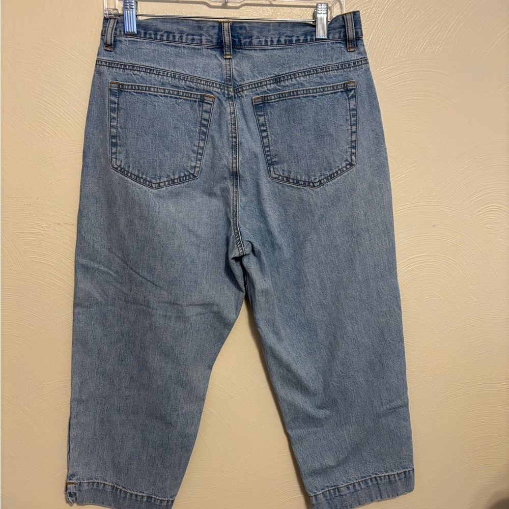 Eddie Bauer Light Wash High Rise Denim Capri Jeans Womens 10 100% Cotton Cropped - Picture 8 of 8
